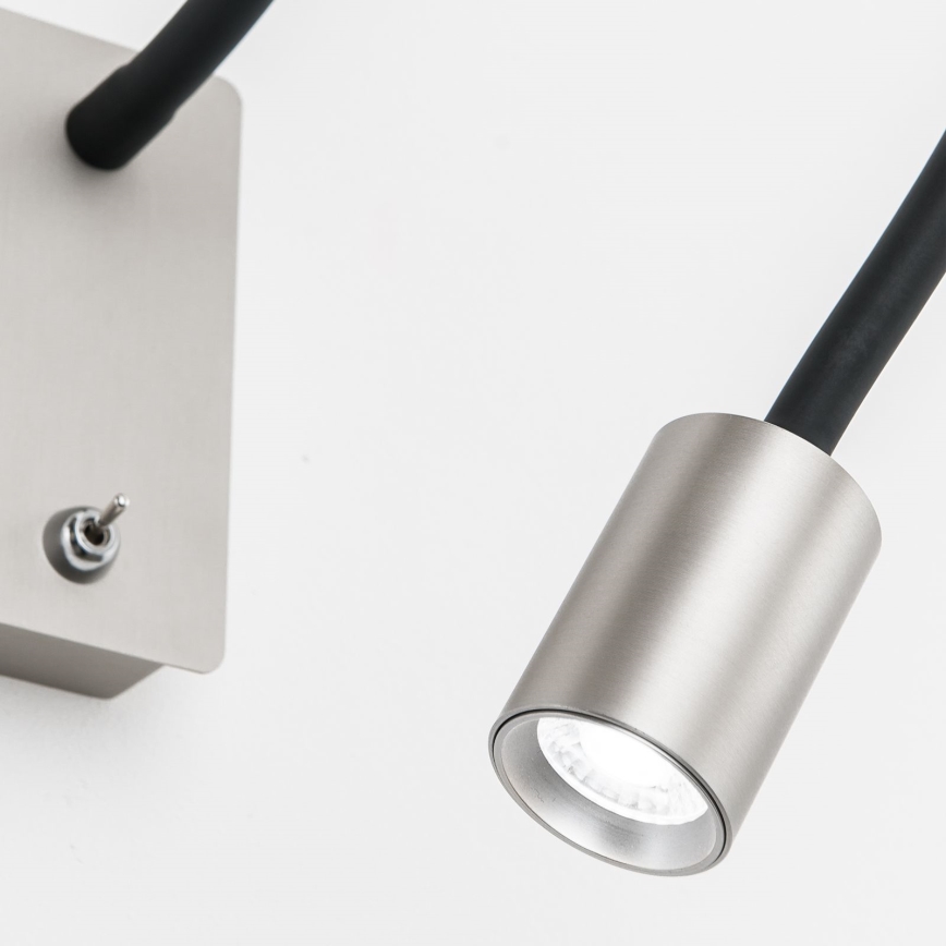 LED Paindlik väike seinalamp KURT LED/5W/230V hõbedane