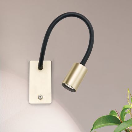 LED Paindlik väike seinalamp KURT LED/5W/230V kuldne