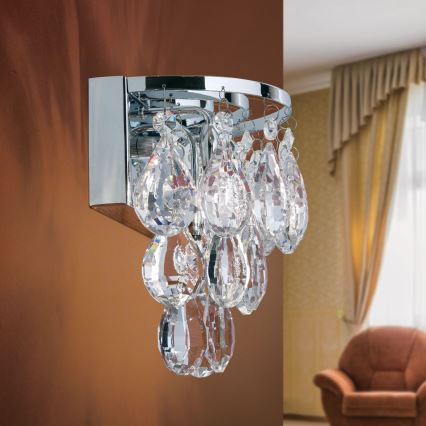 Kristallist seinavalgusti CELESTE 2xG9/40W/230V läikiv kroom