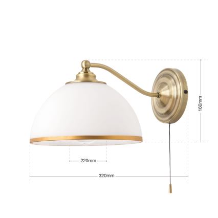 Seinavalgusti OLD LAMP 1xE27/40W/230V valge/messing