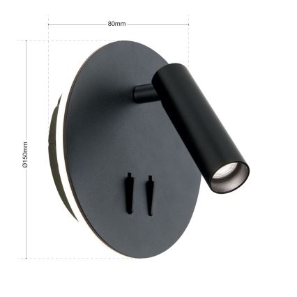 LED Kohtvalgusti seinale LENNY LED/6W/230V + LED/3W must
