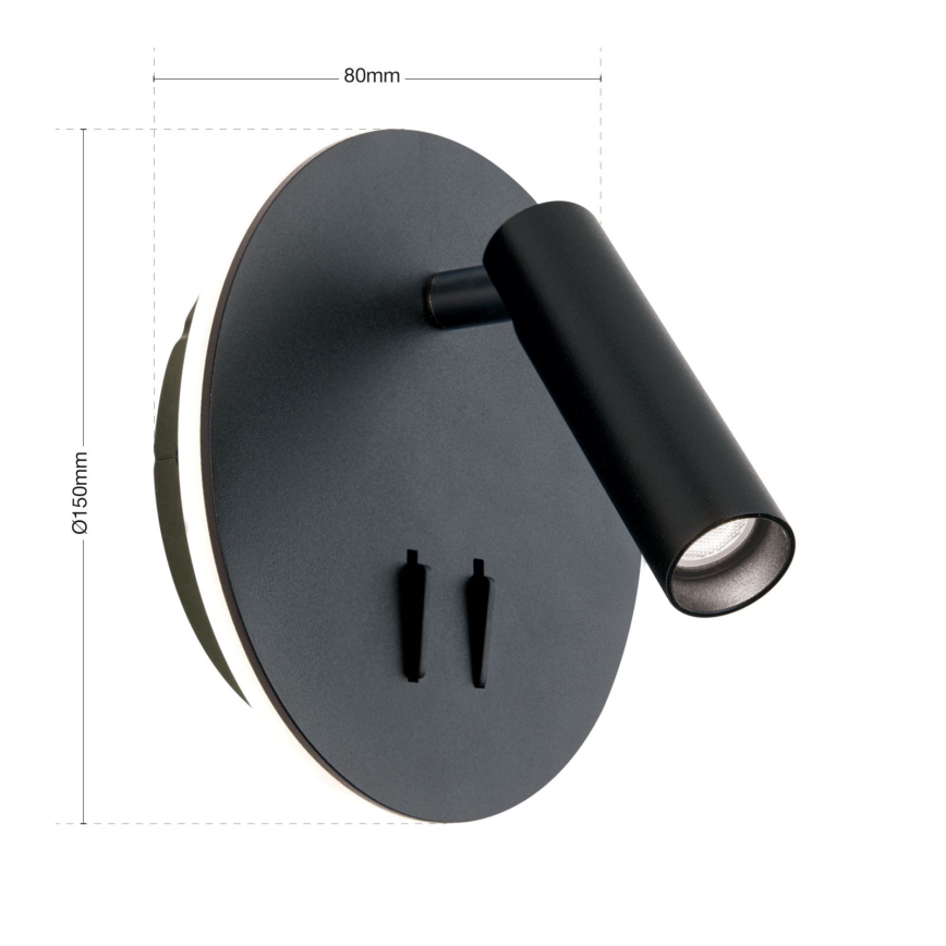 LED Kohtvalgusti seinale LENNY LED/6W/230V + LED/3W must