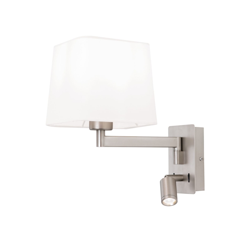 LED Seinavalgusti CARLTON 1xE27/40W/230V + LED/3W valge/matt kroom