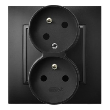 Ospel - ARIA 230 V topeltpistikupesa koduseks kasutamiseks raamiga, must