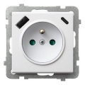 Ospel - Kodune raamita seinapistikupesa 230V + 1xUSB-A + 1xUSB-C SONATA valge