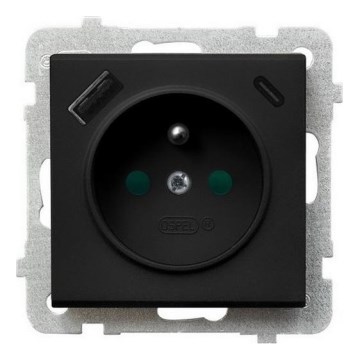 Ospel - Kodune seinakontakt ilma raamita 230V + 1xUSB-A + 1xUSB-C SONATA must
