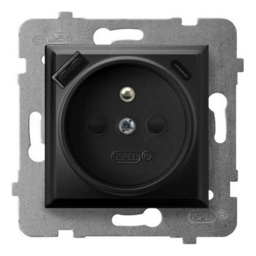 Ospel - Raamita seinakontakt 230 V + 1×USB-A + 1×USB-C ARIA must