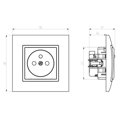 Ospel - Raamita seinakontakt 230 V + 1×USB-A + 1×USB-C ARIA must