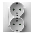 Ospel - topelt SCHUKO seinapistik raamiga ARIA 230V, valge