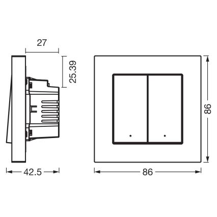 Osram - 2-nupuline SMART+ MATTER 230V Wi-Fi lüliti