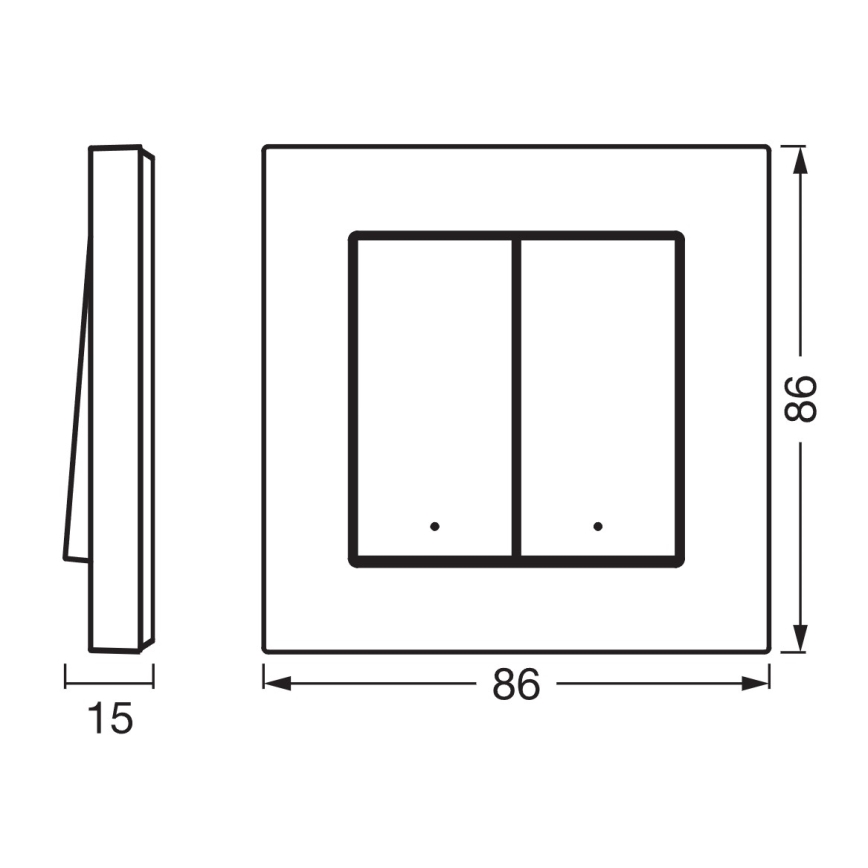 Osram - 2-nupuline traadita SMART+ lüliti 5V Wi-Fi