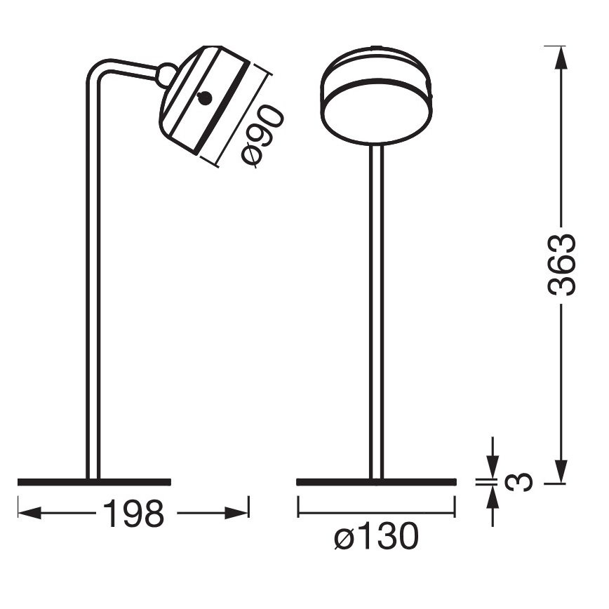Osram - 3-ühes hämardatav laetav lauavalgusti DECOR HELPER LED/1,8W/5V must