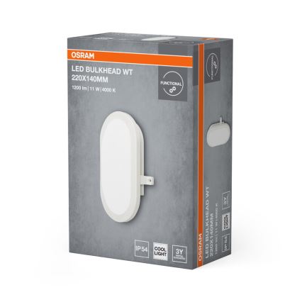 Osram - BULKHEAD LED välisseinale mõeldud seinavalgusti, 11 W, 230 V, IP54, valge