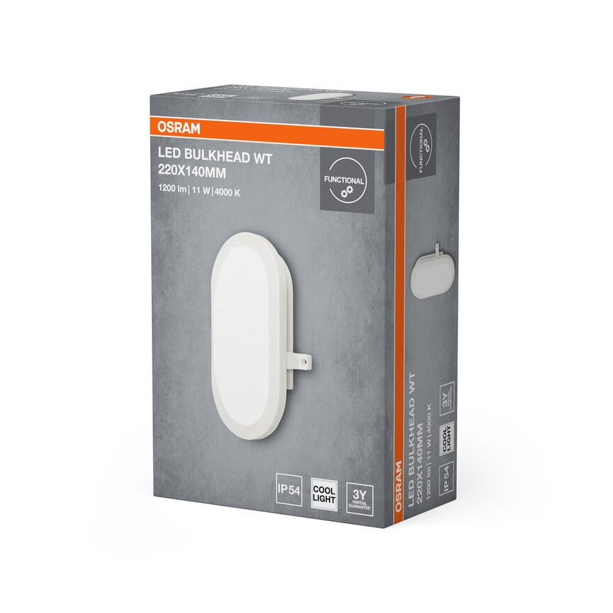 Osram - BULKHEAD LED välisseinale mõeldud seinavalgusti, 11 W, 230 V, IP54, valge