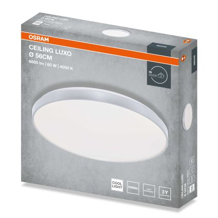 Osram - CEILING LUXO LED laevalgusti 60W/230V, läbimõõt 56 cm, hõbedane