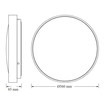 Osram - CEILING LUXO LED laevalgusti 60W/230V, läbimõõt 56 cm, hõbedane