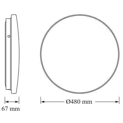 Osram - CEILING ROUND LED ümmargune laelamp, 36 W, 230 V, 6500 K, läbimõõt 48 cm, valge