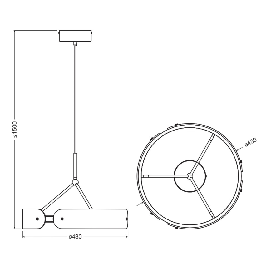 Osram - DECOR CURVE LED rippvalgusti kaablil LED/33W/230V hall