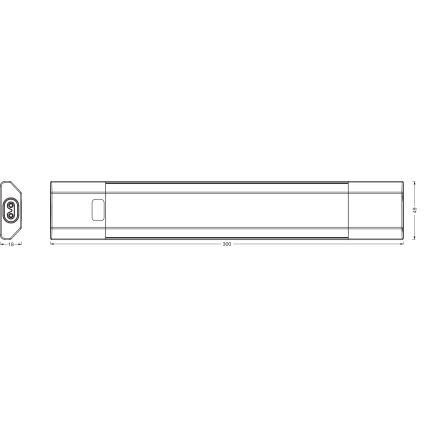 Osram - hämardatav LED kapialune valgusti liikumisanduriga LINEAR EDGE LED/4W/230V 3000/4000/6500K 30 cm valge