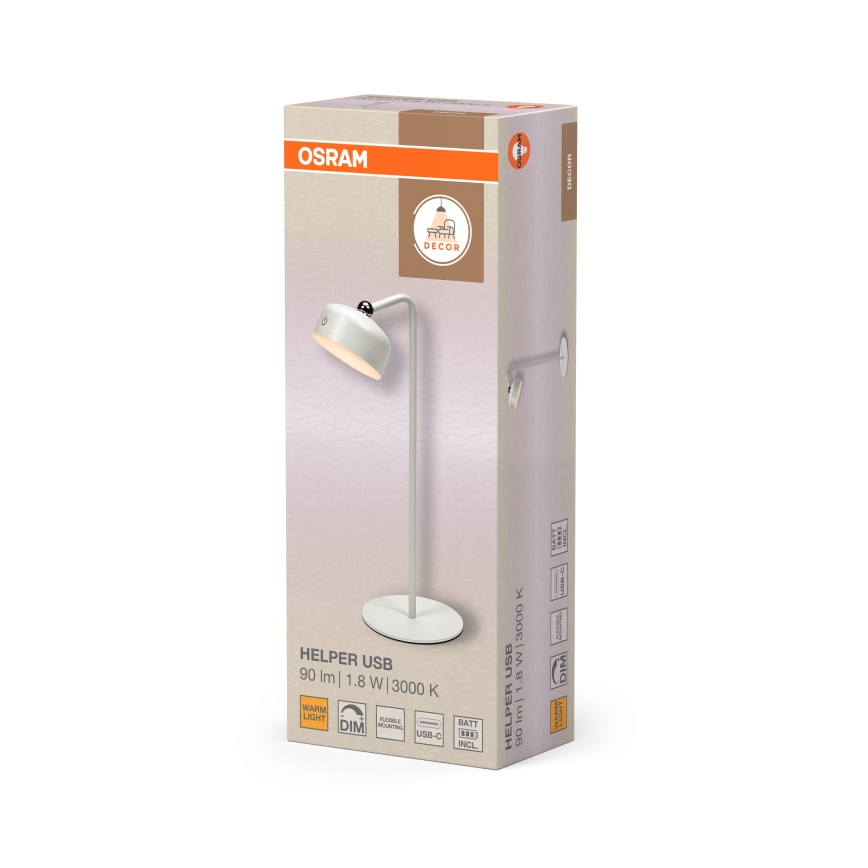 Osram - Hämardatav laetav laualamp 3-ühes DECOR HELPER LED/1,8W/5V valge
