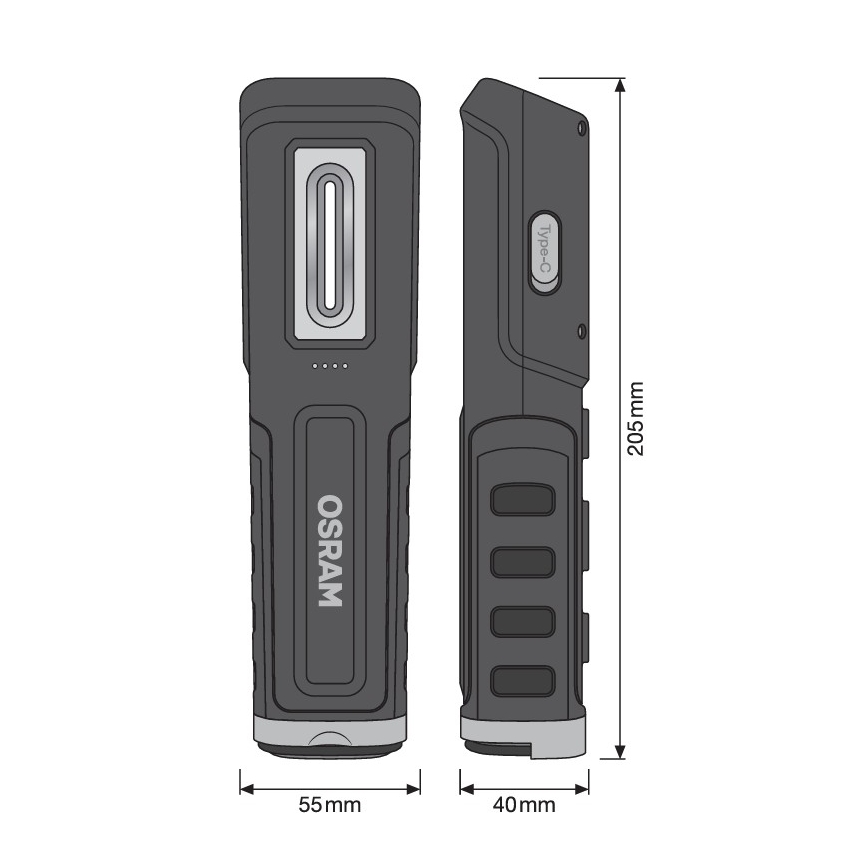 Osram - Hämardatav laetav LED-taskulamp LEDINSPECT WIRE-FREE PRO 600 LED/5W/3,7V IP54