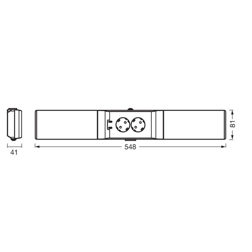 Osram - hämardatav aluskapi LED-valgusti pistikupesadega UNDERCABINET LED/10W/230V 3000K 54,8 cm must