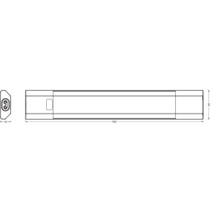 Osram - LED hämardatav kapialune valgusti liikumisanduriga LINEAR EDGE LED/8W/230V 3000/4000/6500K 50 cm valge