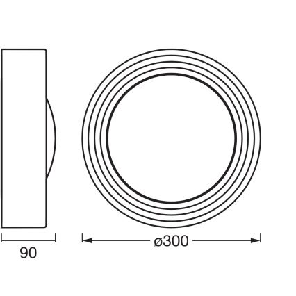 Osram - hämardatav LED-laelamp ORBIS CONCRETE LED/13W/230V läbimõõt 30 cm hall/betoon