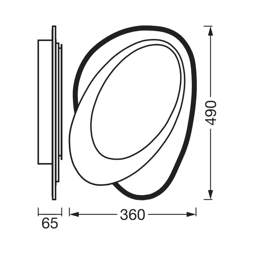 Osram - Hämardatav laelamp ORBIS LAYERS LED/50W/230V 2600-6000K 36x49 cm valge + kaugjuhtimispult