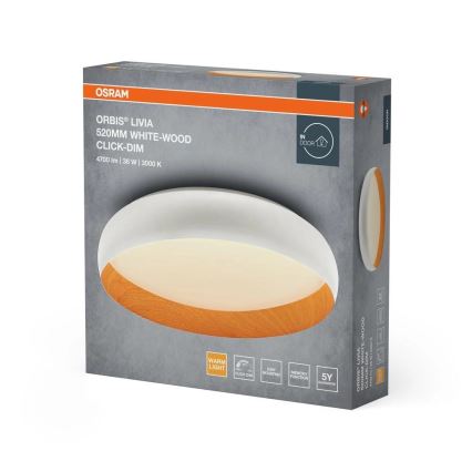 Osram - hämardatav laelamp ORBIS LIVIA LED/36W/230V, läbimõõt 52 cm, valge/pruun