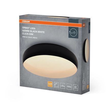 Osram - hämardatav LED-laelamp ORBIS LIVIA LED/36W/230V läbimõõt 52 cm must/valge