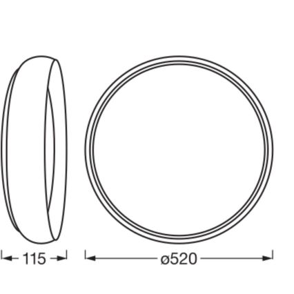 Osram - hämardatav LED-laelamp ORBIS LIVIA LED/36W/230V läbimõõt 52 cm must/valge