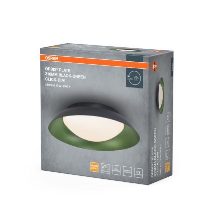 Osram - hämardatav LED-laevalgusti ORBIS PLATE LED/19W/230V läbimõõt 31 cm roheline/must