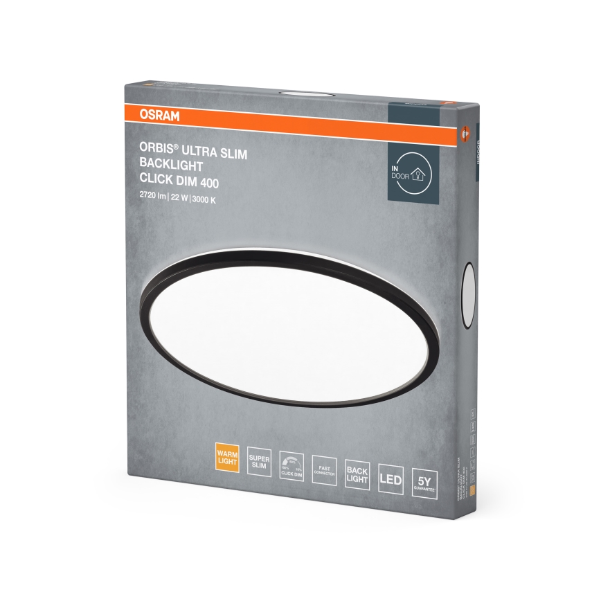 Osram - LED hämardatav laevalgusti ORBIS ULTRA SLIM LED/22W/230V 3000K Ø 40 cm must