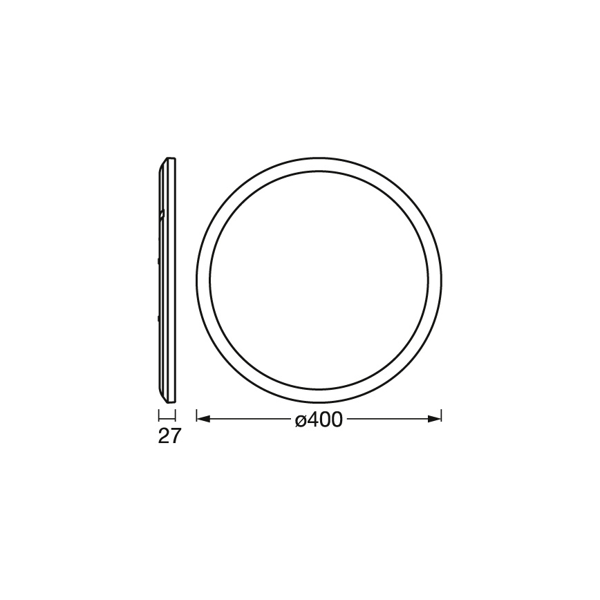 Osram - LED hämardatav laevalgusti ORBIS ULTRA SLIM LED/22W/230V 3000K Ø 40 cm must