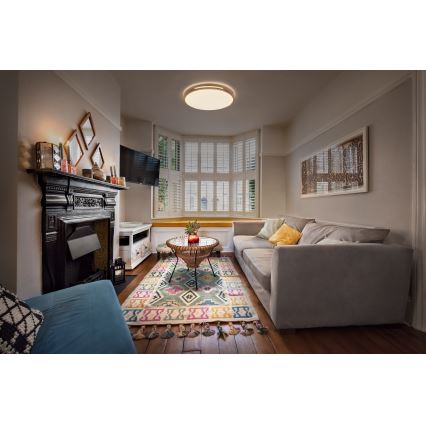 Osram - hämardatav LED-laelamp ORBIS WOODBURRY LED/24W/230V, läbimõõt 39 cm, beež