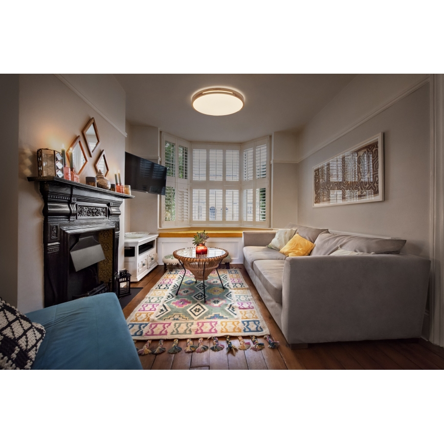 Osram - hämardatav LED-laelamp ORBIS WOODBURRY LED/24W/230V, läbimõõt 39 cm, beež