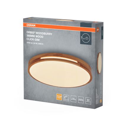 Osram - hämardatav LED-laelamp ORBIS WOODBURRY LED/24W/230V, läbimõõt 39 cm, beež