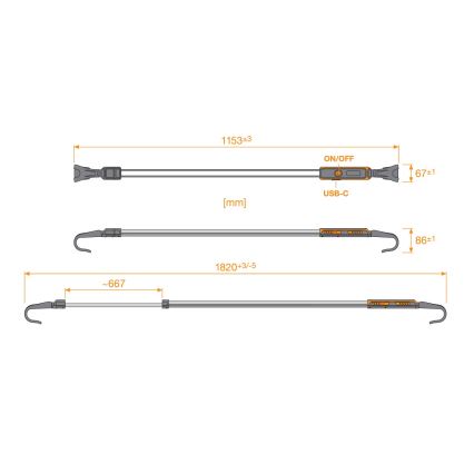 Osram - laetav hämardatav LED-taskulamp LEDINSPECT UNDERBONNET LED/16W/3,7V IP65 4400 mAh