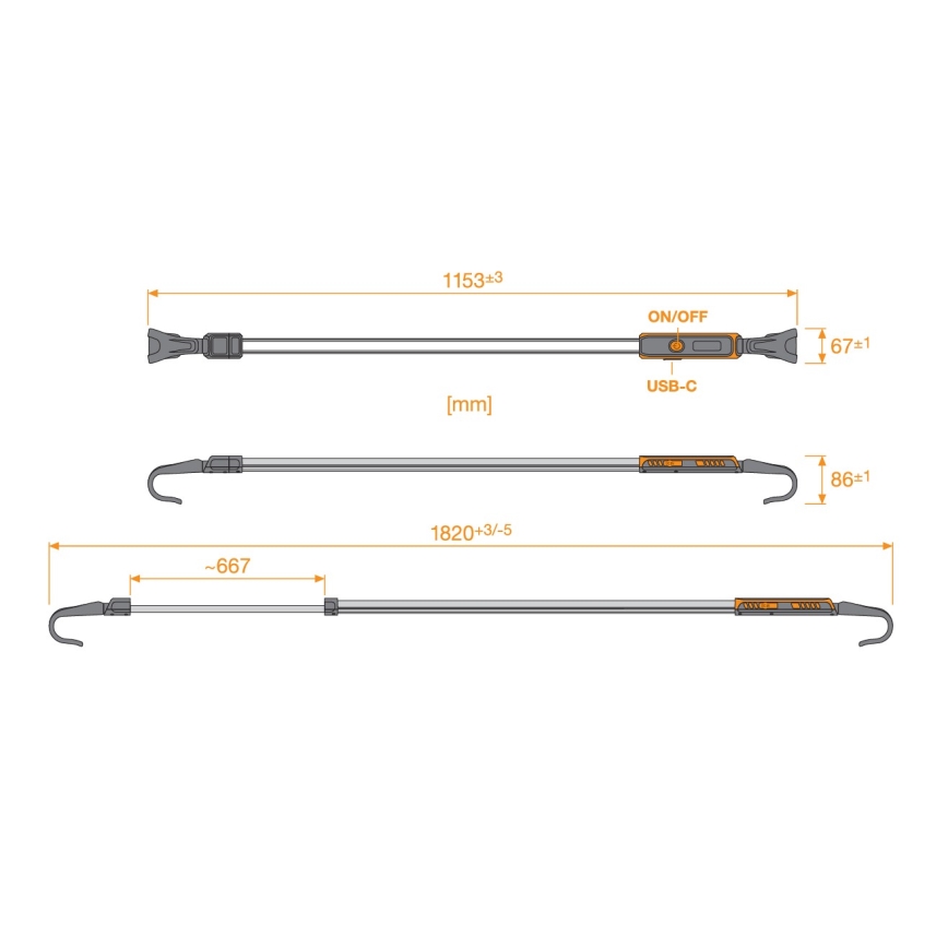 Osram - laetav hämardatav LED-taskulamp LEDINSPECT UNDERBONNET LED/16W/3,7V IP65 4400 mAh