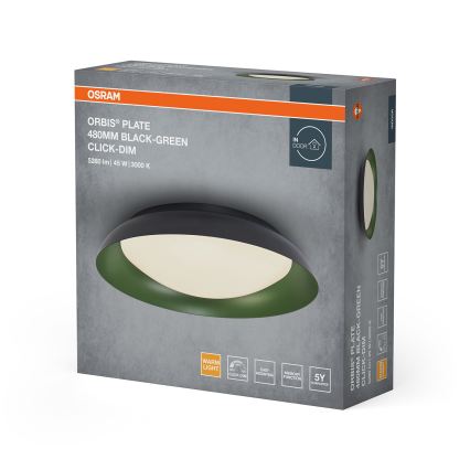 Osram - LED hämardatav laelamp ORBIS PLATE LED/45W/230V Ø 48 cm roheline/must