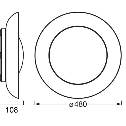 Osram - LED hämardatav laelamp ORBIS PLATE LED/45W/230V Ø 48 cm roheline/must