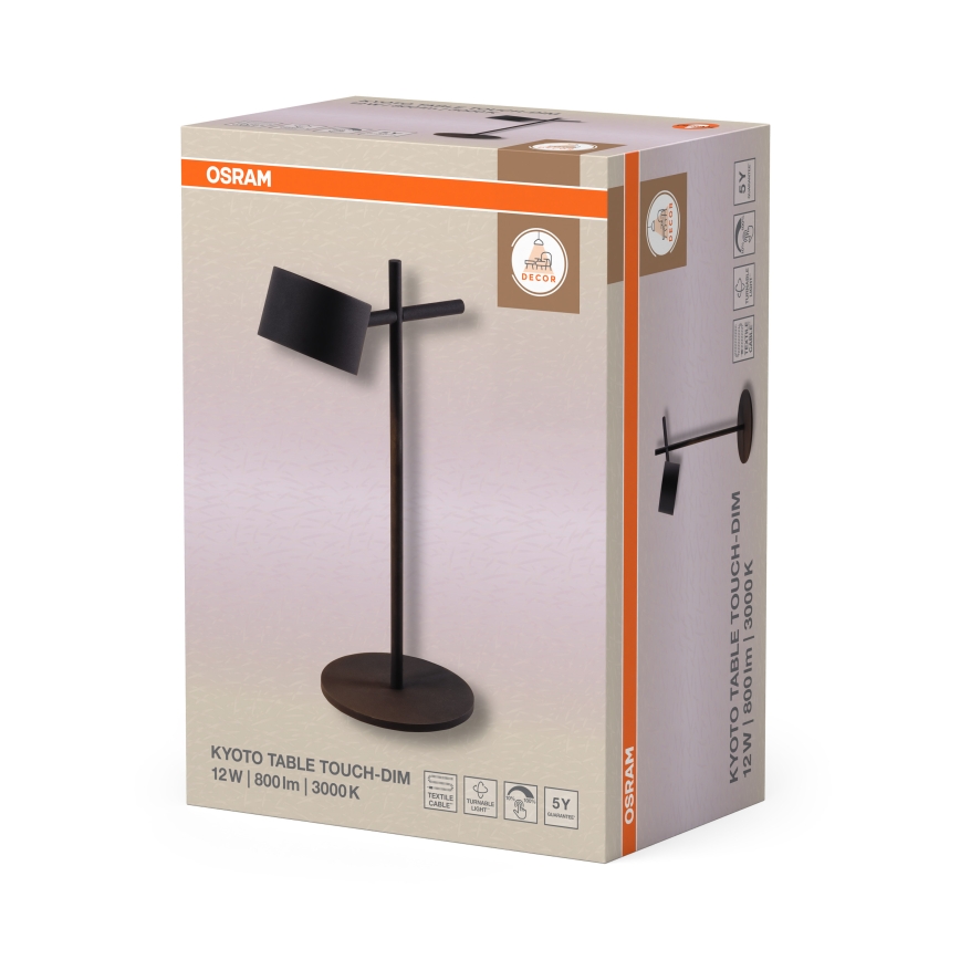 Osram - Hämardatav puutetundlik LED-laualamp DECOR KYOTO LED/12W/230V CRI 90 must