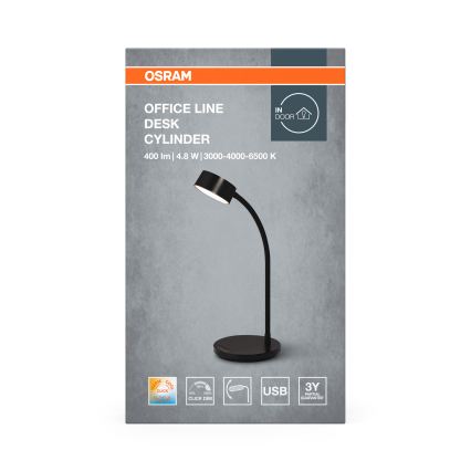 Osram - Hämardatav LED-laualamp OFFICE LINE LED/4,8W/230V 3000/4000/6500K must