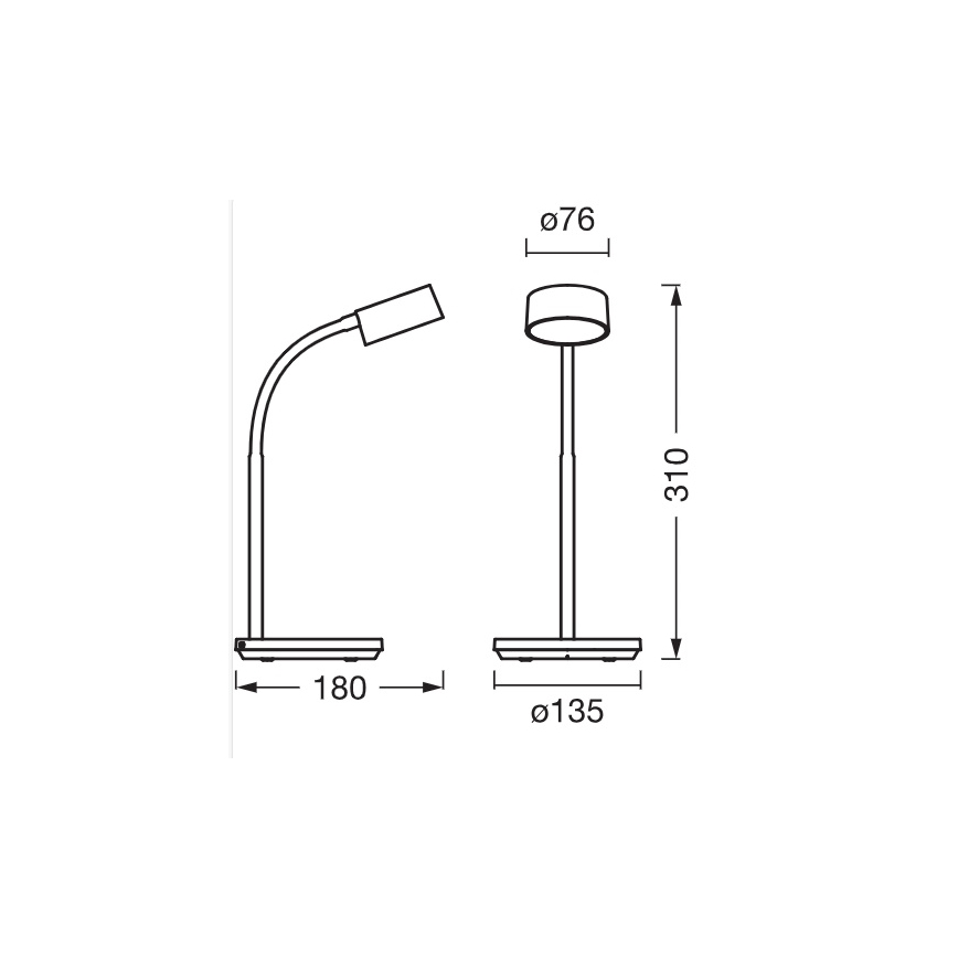 Osram - Hämardatav LED-laualamp OFFICE LINE LED/4,8W/230V 3000/4000/6500K must