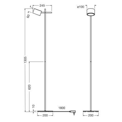 Osram - Hämardatav puutetundlik LED-põrandalamp DECOR KYOTO LED/12W/230V CRI 90 must