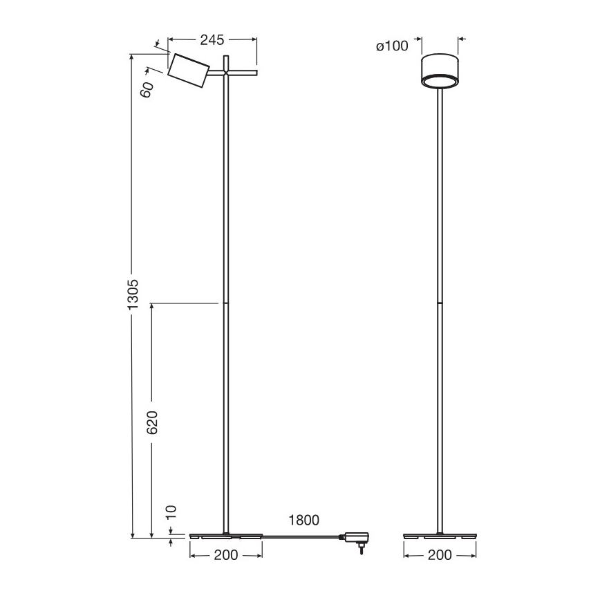 Osram - Hämardatav puutetundlik LED-põrandalamp DECOR KYOTO LED/12W/230V CRI 90 must