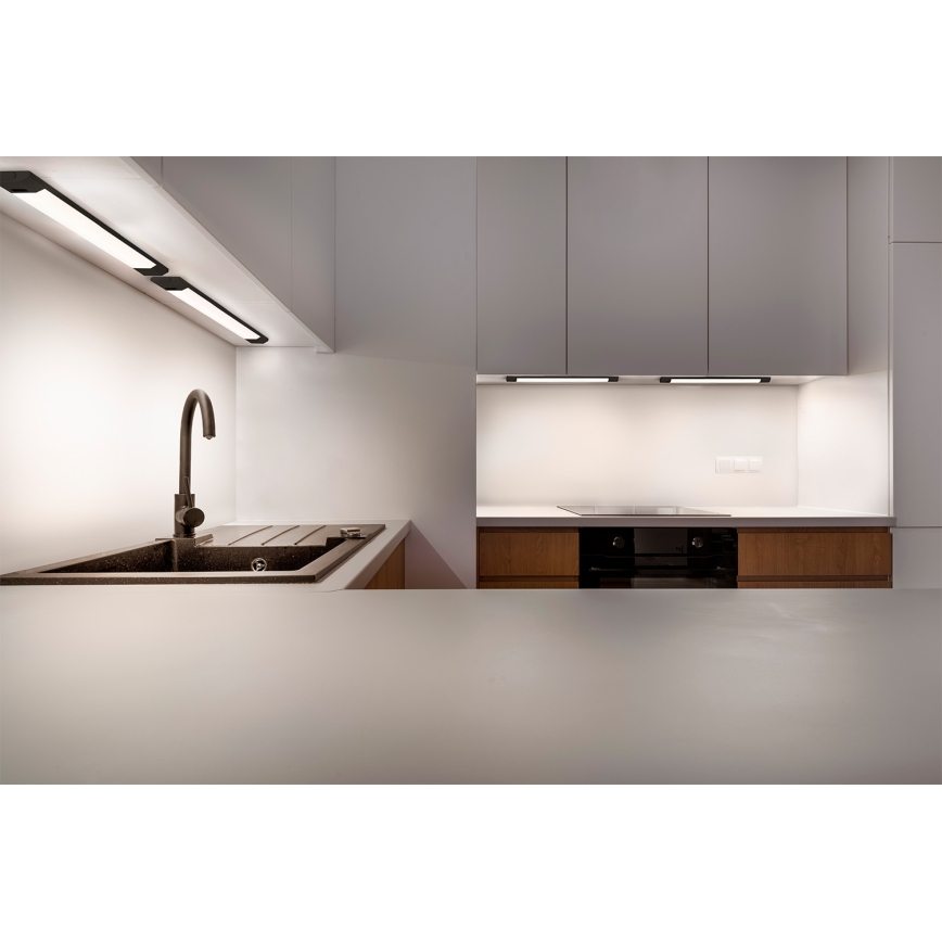 Osram - LED-himmendatav kapialune valgusti liikumisanduriga LINEAR EDGE LED/8W/230V 3000/4000/6500K 50 cm must