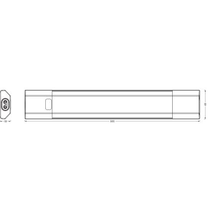 Osram - LED-himmendatav kapialune valgusti liikumisanduriga LINEAR EDGE LED/8W/230V 3000/4000/6500K 50 cm must