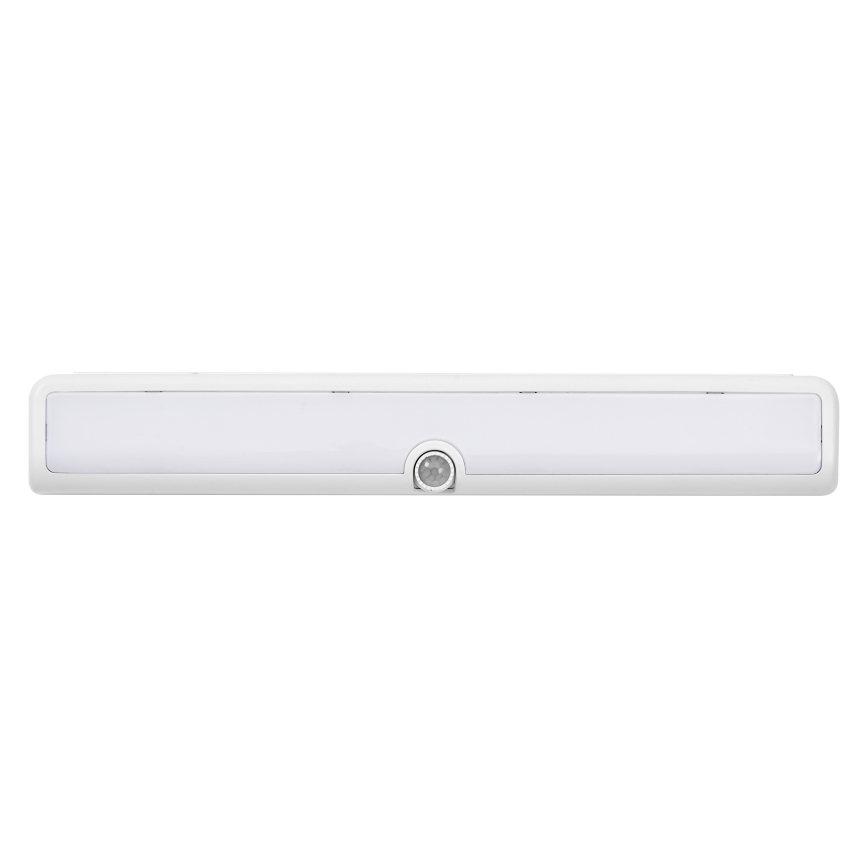 Osram - hämardatav kapialune LED-valgusti liikumis- ja hämarusanduriga LINEAR LED/3,8W/5V/3xAA 3000K 30 cm valge